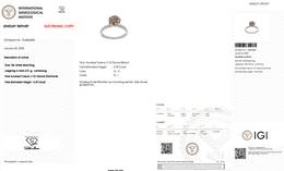 Natural Champagne Diamond Ring in 18K White Gold | 1.25 CT Champagne Diamond | 0.39 CT Natural Diamonds