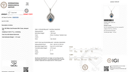 Natural Blue Sapphire & Diamond Teardrop Pendant Necklace in 18K White Gold | 0.70 CT Natural Diamonds | 1.05 CT Blue Sapphire