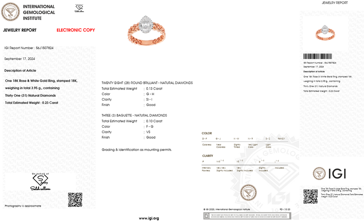 Lab-Grown Diamond Pear Halo Ring | 0.13 CT Centre Stone | 0.10 CT Lab-Grown Diamonds | 18K Yellow Gold | Saleh Sallom Jewelry
