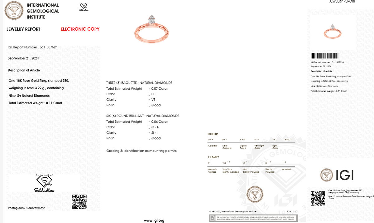 Lab-Grown Diamond Geometric Link Ring | 0.11 CT Lab-Grown Diamonds | 18K Yellow Gold | Saleh Sallom Jewelry
