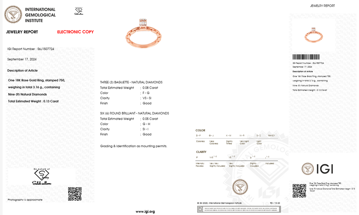 Lab-Grown Diamond Link Ring | 0.13 CT Lab-Grown Diamonds | 18K Yellow Gold | Saleh Sallom Jewelry