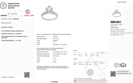 Natural Diamond Solitaire Ring | 1.78 CT Natural Diamonds | 18K White Gold | IGI Certified | Saleh Sallom Jewelry
