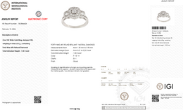 Natural Diamond Halo Ring | 1.00 CT Natural Diamonds | IGI Certified | 18K White Gold | Saleh Sallom Jewelry