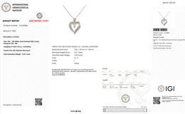 Natural Diamond Heart Pendant Necklace | 0.25 CT Natural Diamonds | 18K White Gold | IGI Certified | Saleh Sallom Jewelry