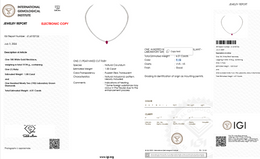Ruby & Lab-Grown Diamond Tennis Necklace | 1.00 CT Ruby | 6.01 CT Lab-Grown Diamonds | 18K White Gold | IGI Certified | Saleh Sallom Jewelry