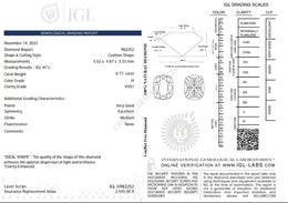 0.77 Carat Natural Cushion-Cut Diamond – H Color, VVS1 Clarity | IGL Certified