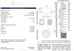 0.59 Carat Natural Cushion-Cut Diamond – E Color, SI1 Clarity | IGL Certified