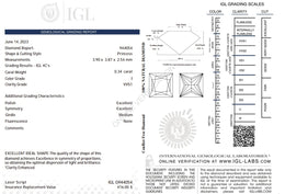 0.34 Carat Natural Princess-Cut Diamond – I Color, VVS1 Clarity | IGL Certified