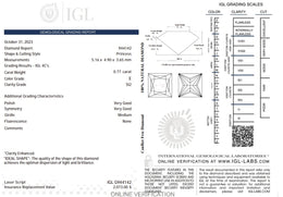 0.77 Carat Natural Princess-Cut Diamond – E Color, SI2 Clarity | IGL Certified