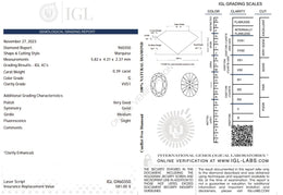 0.39 Carat Natural Marquise-Cut Diamond – G Color, VVS1 Clarity | IGL Certified