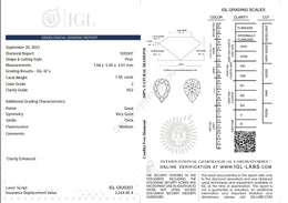 1.05 Carat J Color Natural Pear-Cut Diamond – VS2 Clarity | IGL Certified