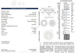 0.60 Carat Fancy Vivid Blue Natural Diamond – Round Brilliant | SI1 Clarity | IGL Certified