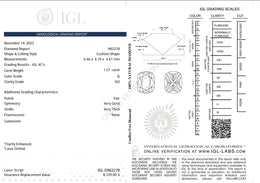 1.57 Carat G Color Natural Diamond – Cushion Shape | SI2 Clarity | IGL Certified