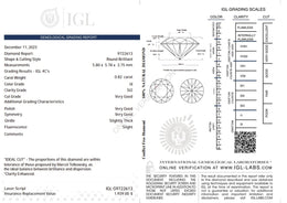 0.82 Carat H Color Natural Diamond – Round Brilliant | SI2 Clarity | IGL Certified