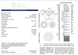 0.80 Carat G Color Natural Diamond – Round Brilliant | SI1 Clarity | Excellent Cut | IGL Certified