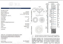 0.30 Carat D Color Natural Diamond – Round Brilliant | VS1 Clarity | IGL Certified