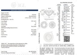 0.50 Carat H Color Natural Diamond – Round Brilliant | SI2 Clarity | IGL Certified