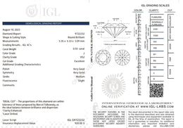 0.55 Carat J Color Natural Diamond – Round Brilliant | VS2 Clarity | Excellent Cut | IGL Certified