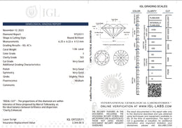 1.06 Carat I Color Natural Diamond – Round Brilliant | SI3 Clarity | Very Good Cut | IGL Certified