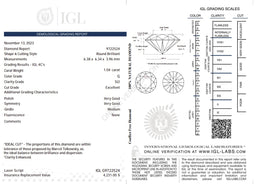 1.04 Carat G Color Natural Diamond – Round Brilliant | SI2 Clarity | Excellent Cut | IGL Certified