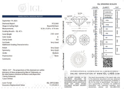 2.02 Carat Natural Diamond – Round Brilliant | E Color | SI3 Clarity | IGL Certified