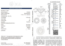 1.50 Carat Natural Diamond – Round Brilliant | E Color | SI2 Clarity | Excellent Cut | IGL Certified