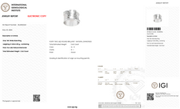 Natural Diamond Open Ring | 0.63 CT Natural Diamonds | 18K White Gold | IGI Certified | Saleh Sallom Jewelry