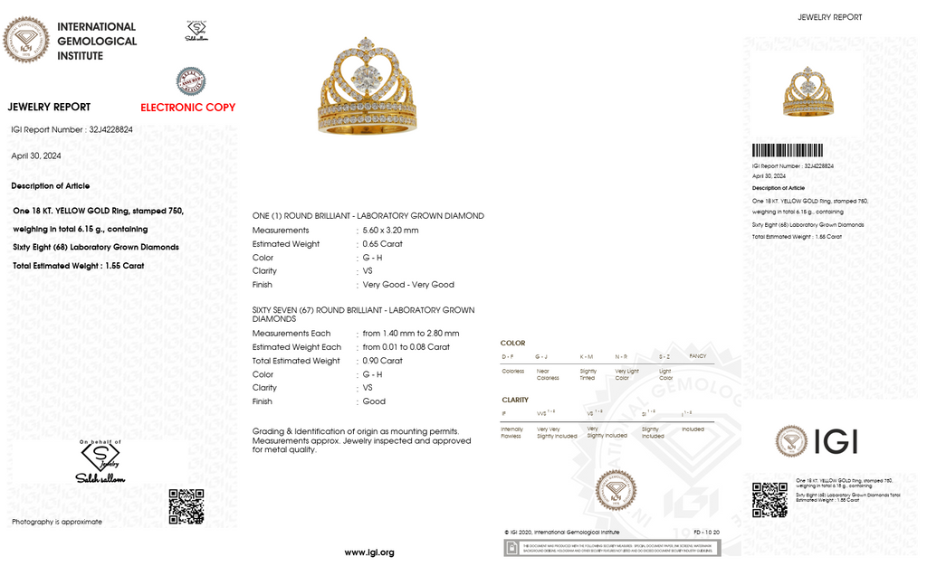 Crown-Inspired Diamond Ring in 18K Yellow Gold-Saleh Sallom