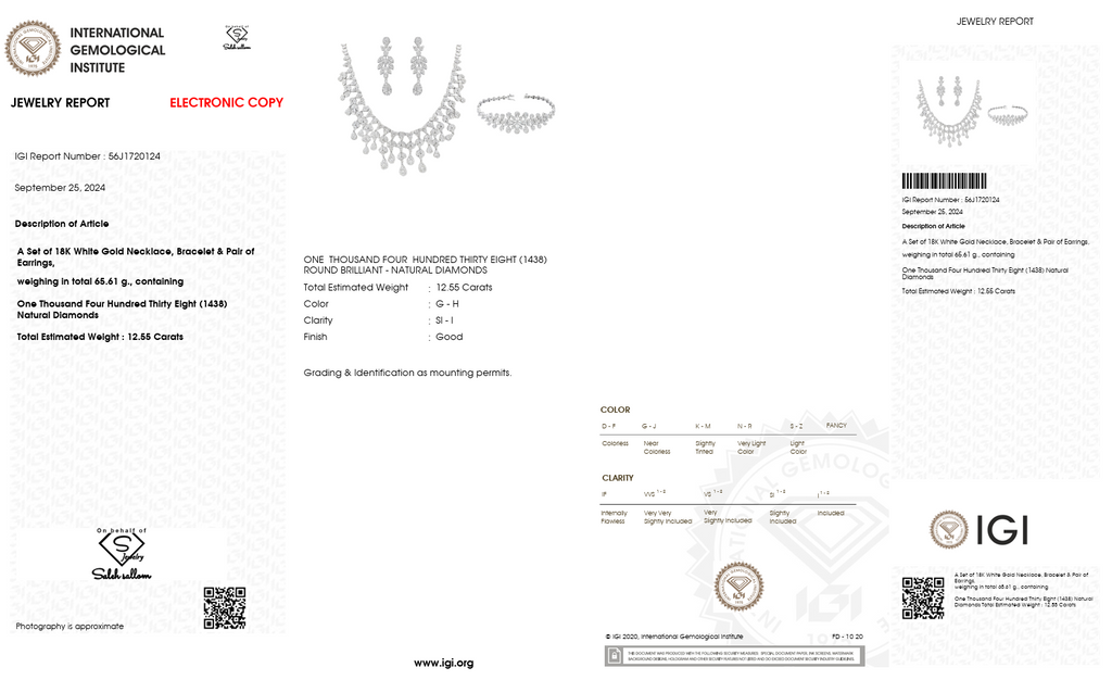 18K White Gold with Natural Diamonds Set-Saleh Sallom
