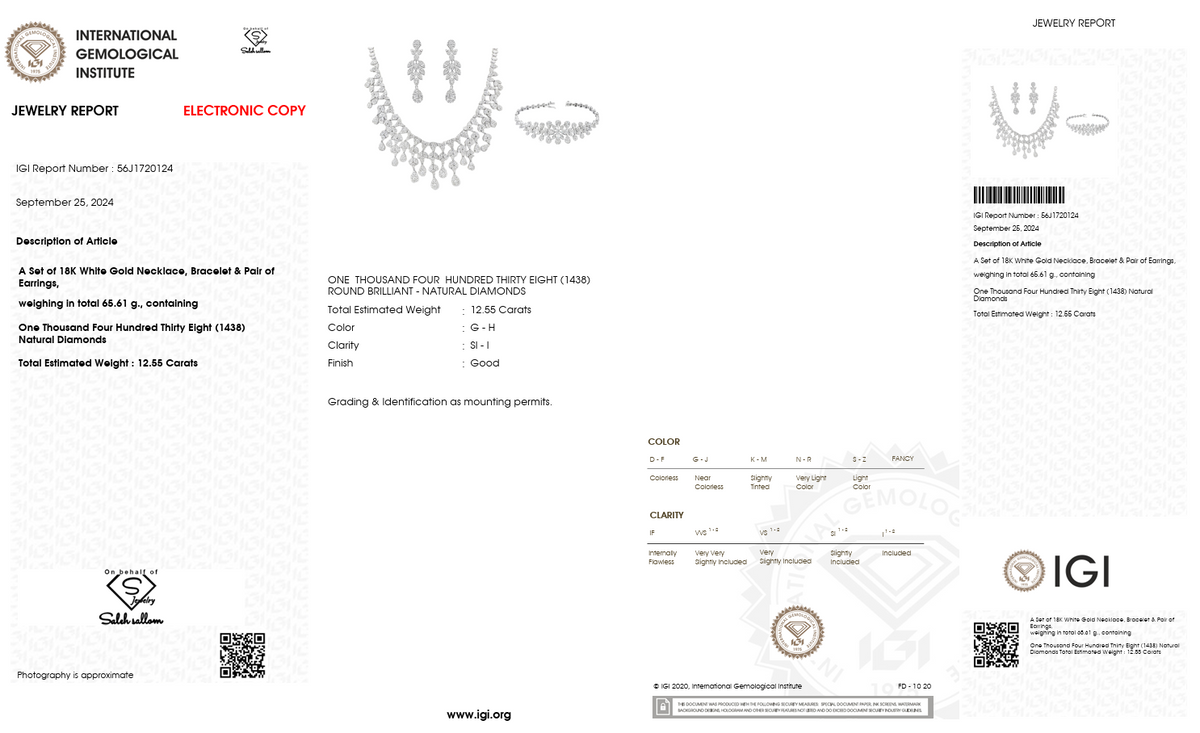 18K White Gold with Natural Diamonds Set-Saleh Sallom