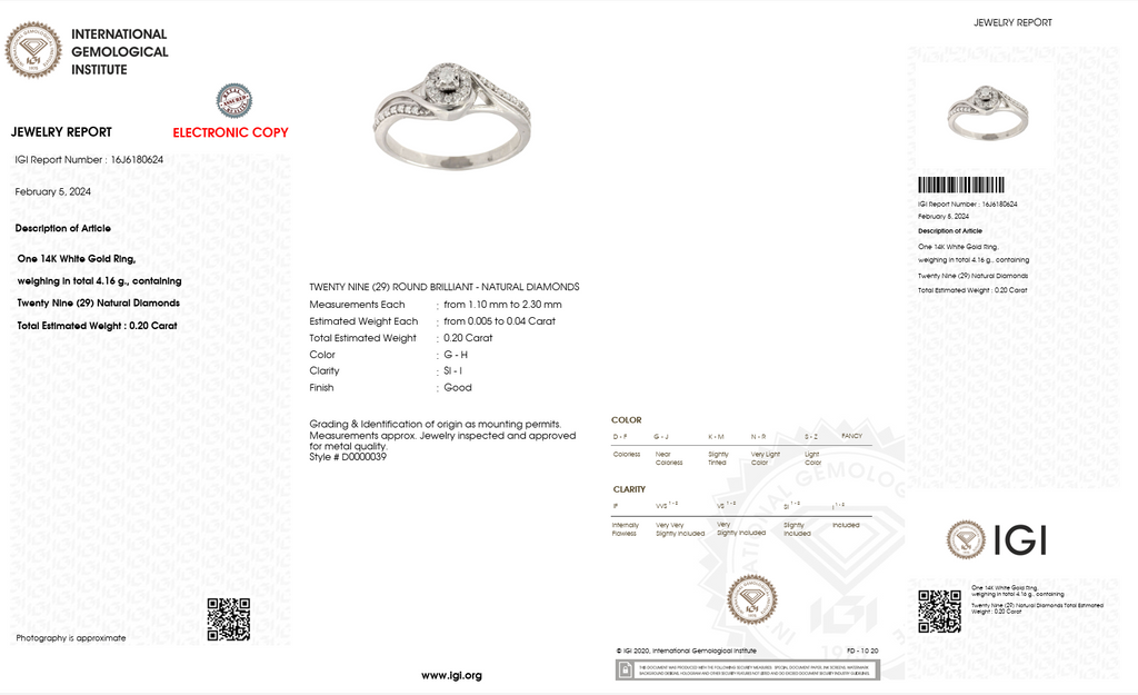 14K White Gold with Natural Diamond Accents-Saleh Sallom