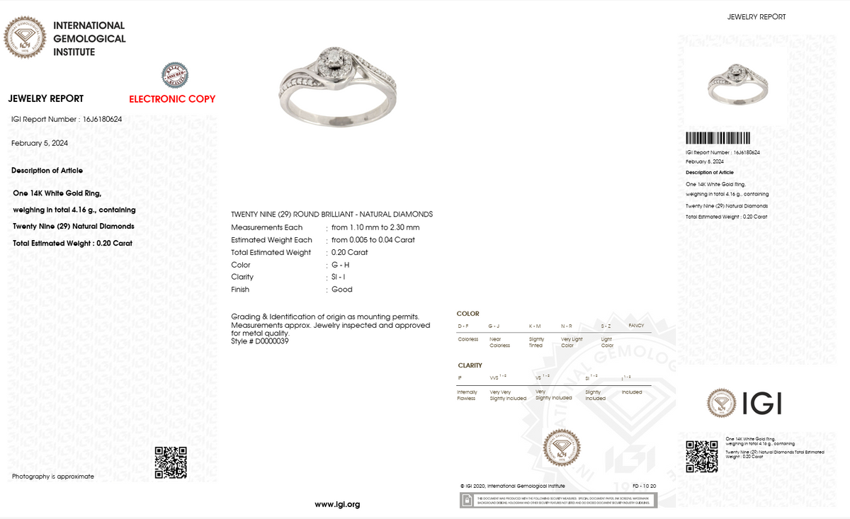 14K White Gold with Natural Diamond Accents-Saleh Sallom