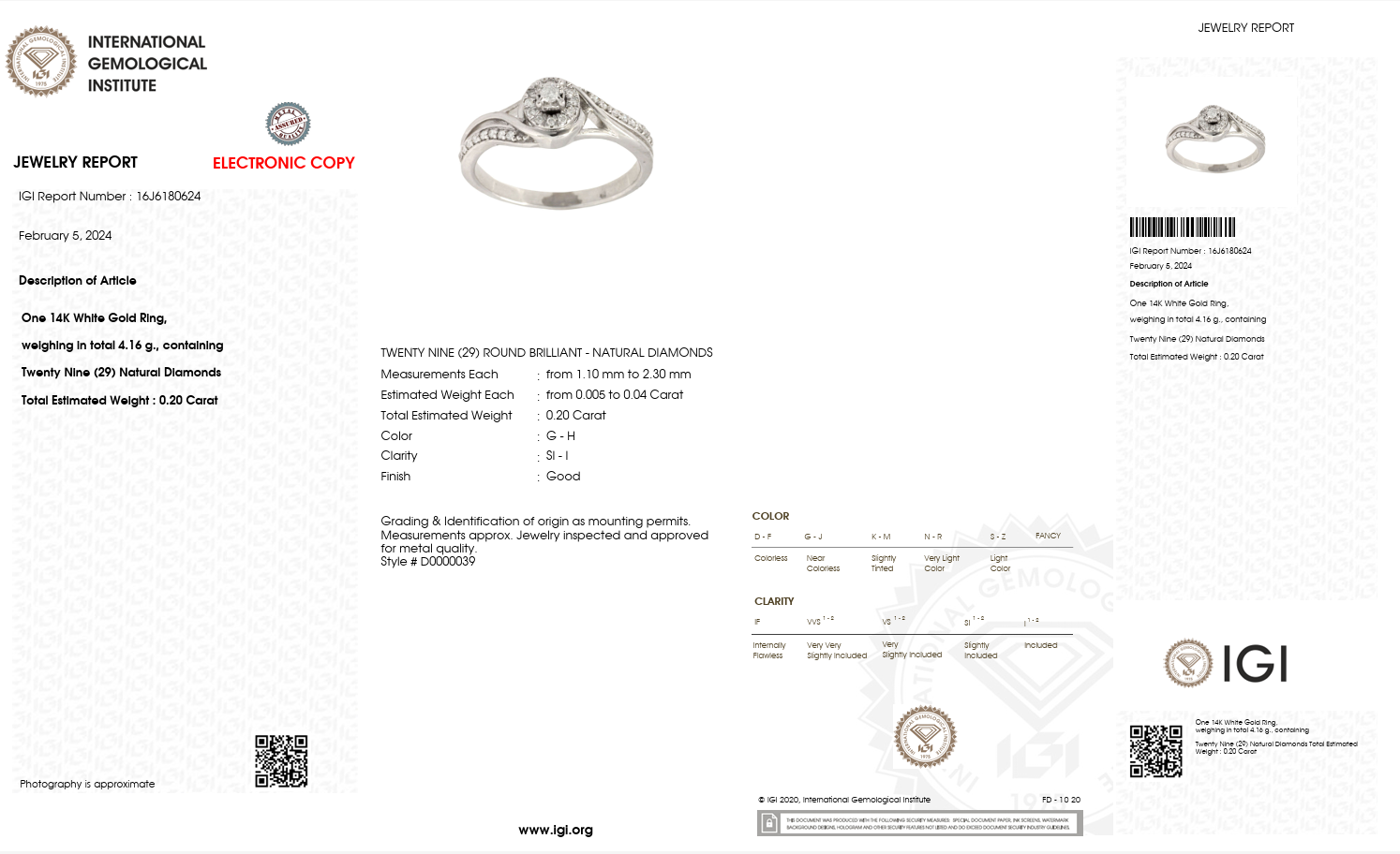 14K White Gold with Natural Diamond Accents-Saleh Sallom