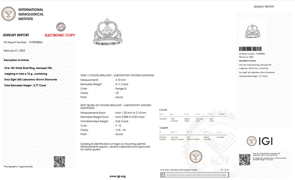 18K White Gold with Laboratory-Grown Diamonds-Saleh Sallom