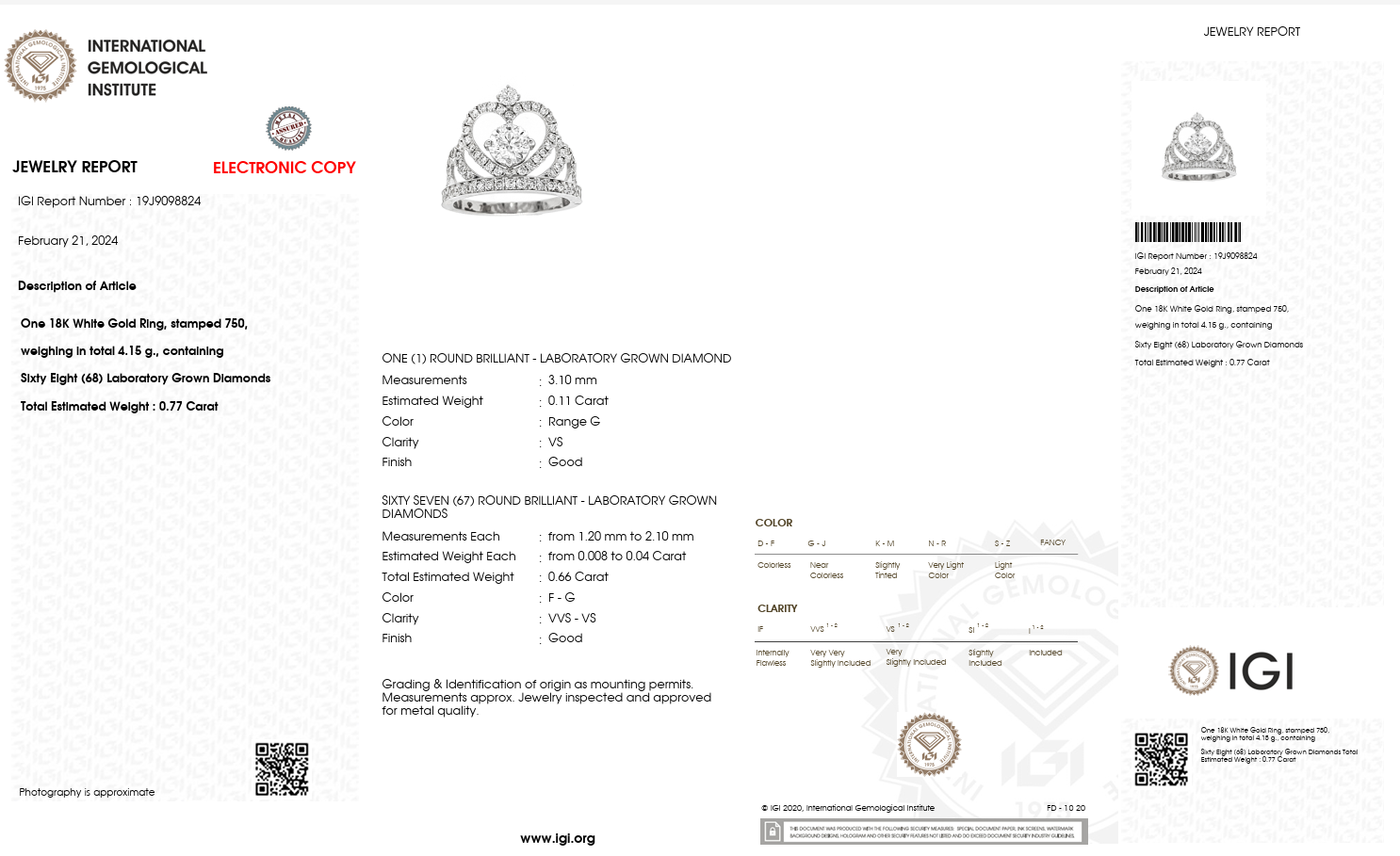 18K White Gold with Laboratory-Grown Diamonds-Saleh Sallom