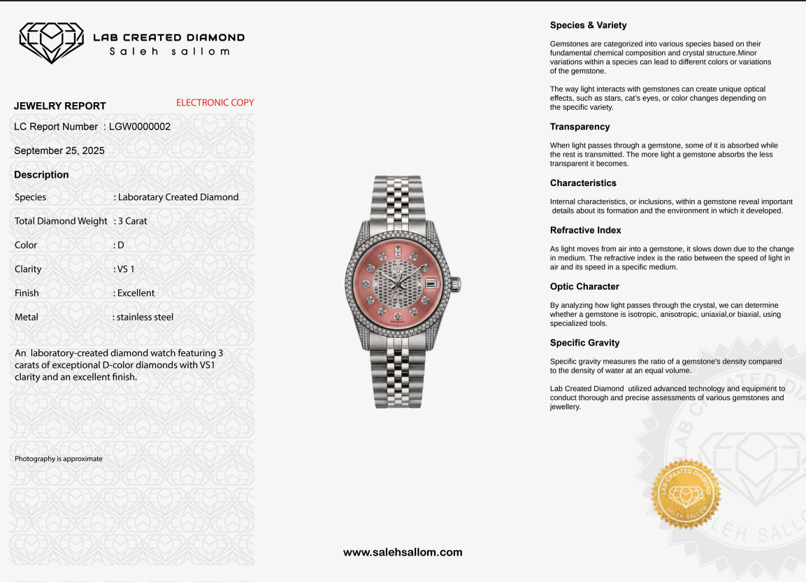 Hexa Elegance Diamond Watch-Saleh Sallom