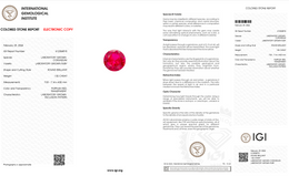 IGI Certified Laboratory Grown Ruby | 1.52 Carat Round Brilliant Cut | Purplish Red Ruby-Saleh Sallom