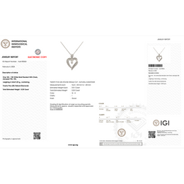 IGI Certified Double Heart Diamond Pendant Necklace | 0.25 CT Natural Diamonds | White Gold