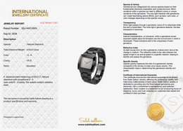 Natural Diamond Luxury Watch | 0.0555 CT Natural Diamonds | Black Stainless Steel | Saleh Sallom | SSJ-WAT-0003