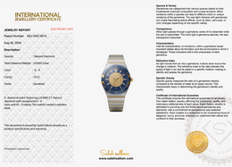 Natural Diamond Luxury Watch | 0.0085 CT Natural Diamonds | Two-Tone Stainless Steel | Blue Dial | Saleh Sallom | SSJ-WAT-0010