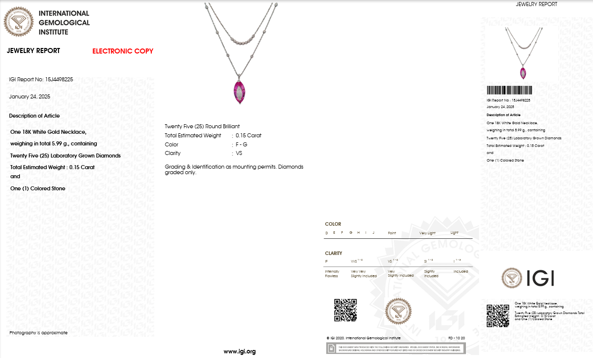 Marquise-Cut Pink Gemstone & Lab-Grown Diamond Pendant Necklace | 8.00 CT Pink Gemstone | 0.15 CT Diamonds | 18K White Gold