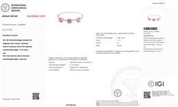 Lab-Grown Pink Sapphire & Diamond Bangle | 12.76 CT Pink Sapphires | 0.48 CT Lab-Grown Diamonds | 18K White Gold | IGI Certified | Saleh Sallom