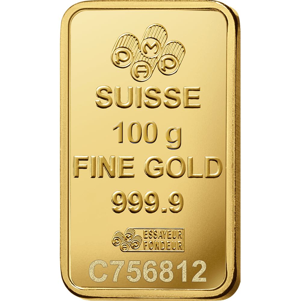 Suisse Pamp Queen 24K (999.9) 100g Gold Bar - Saleh Sallom