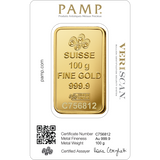 Suisse Pamp Queen 24K (999.9) 100g Gold Bar - Saleh Sallom