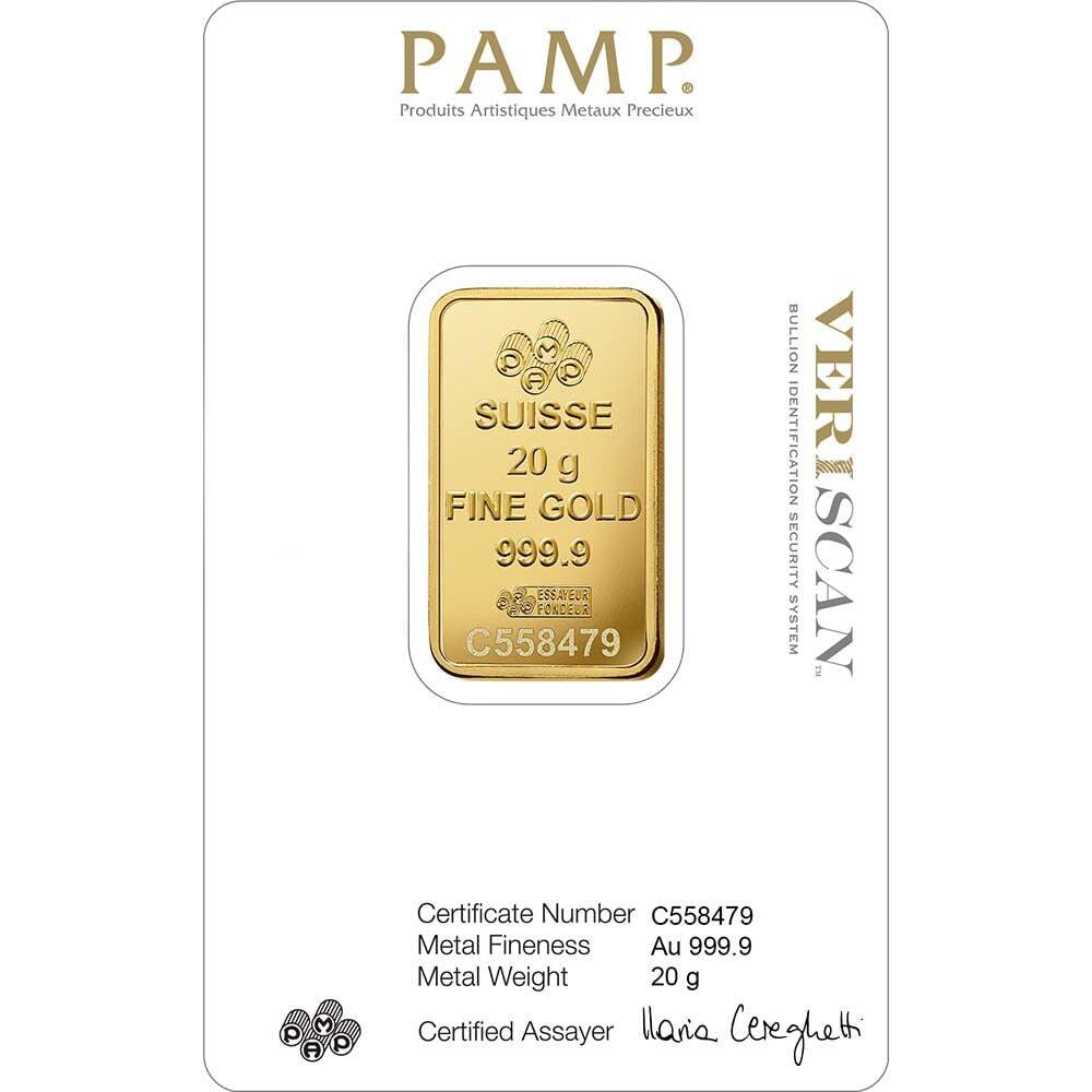 20g Gold Bar Suisse Pamp Queen 24K - Saleh Sallom