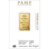 20g Gold Bar Suisse Pamp Queen 24K - Saleh Sallom