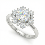 Floral Halo Diamond Ring | 1.01 Carat | VS1 | White Gold | Saleh Sallom-Saleh Sallom