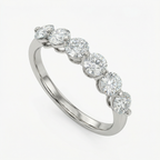 Six Stone Round Diamond Ring in White Gold | 0.60 Carat | VS1 Clarity | Elegant Diamond Band | Saleh Sallom-Saleh Sallom