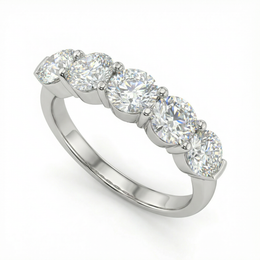 Five Stone Round Diamond Ring in White Gold | 2.18 Carat | VS1 Clarity | Luxury Anniversary Band | Saleh Sallom-Saleh Sallom