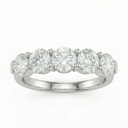 Five Stone Round Diamond Ring in White Gold | 2.18 Carat | VS1 Clarity | Luxury Anniversary Band | Saleh Sallom-Saleh Sallom